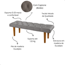 Ver imagem 2 de Puff Recamier Quarto Sala 90 Cm Solteiro Banqueta Decoração Penteadeira Pés Palito Retrô Vintage