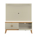 Ver imagem 2 de Rack + Painel Si 1.60m Estilo Retrô para Tv até 60'' Cor Off White / Cinamomo