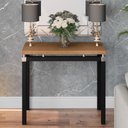 Ver imagem 2 de Aparador Decorativo Para Sala de Estar Malva Estilo Industrial 90cm BP Nature Preta - Desk Design Ar