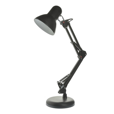 Luminária Mesa Abajur Articulável Metal Escritório Flex 2 em 1 Preta Bivolt