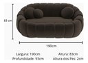 Ver imagem 5 de Namoradeira Concha Decorativa 190cm Sala Suede:marrom/liso