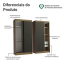 Ver imagem 4 de Conjunto 2 Guarda-Roupas 4 Portas de Correr Rustic/Preto Tokio Madesa