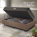 Ver imagem 3 de Base Box Baú 88x188 Linho com Colchão Dual Firm Espuma Ecoflex