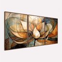 Ver imagem 3 de Quadro Grande Abstrato Harmonia Florescer da Alma Tríptico