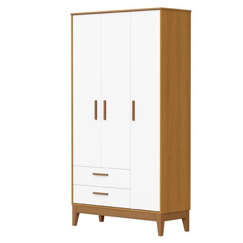 Guarda Roupa Infantil Flip 3 Portas Branco Acetinado Savana - Reller