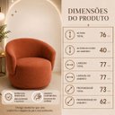 Ver imagem 4 de Poltrona Orgânica Moderna em Veludo para Sala de Recepção Terracota