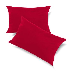 Conjunto Porta Travesseiro em Veludo Liso Várias Cores Cor:vermelho