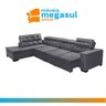 Sofá 7 Lugares de Canto Retrátil Reclinável Pillow Chaise D 3,60 X 2,20 M Sttilo Cinza - Megasul - 2