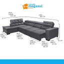 Ver imagem 3 de Sofá 7 Lugares de Canto Retrátil Reclinável Pillow Chaise D 3,60 X 2,20 M Sttilo Cinza - Megasul