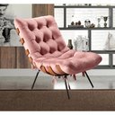 Ver imagem 3 de Poltrona Costela Decorativa em Veludo Rosê com Metal Bella Decor