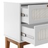 Mesa de Cabeceira 2 Gavetas Santorini Branco 45 Cm Palhinha Indiana - 4