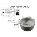 Ver imagem 3 de Cuba Bojo Pia de Sobrepor Pedra Sabão Reto 35 Cm
