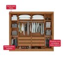 Ver imagem 3 de Guarda-roupa Casal 100% Mdf 2 Portas 6 Gavetas Easy Max com Espelho Amendoa/off White
