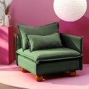 Ver imagem 1 de Sofá Modular Braço Lateral com Pé Bolinha Sôma CabeCasa MadeiraOriginals Verde
