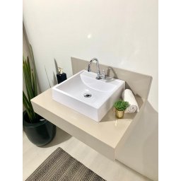 Bancada Em Porcelanato 80x48 + Cuba De Apoio - 2