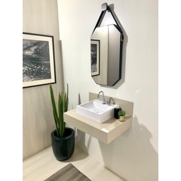 Bancada Em Porcelanato 80x48 + Cuba De Apoio - 5