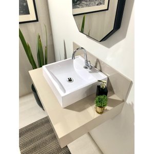 Bancada Em Porcelanato 80x48 + Cuba De Apoio