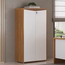 Ver imagem 2 de Armário para Escritório 160cm 02 Portas com Chave Unik A02 Freijó Branco - Lyam Decor