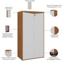 Ver imagem 4 de Armário para Escritório 160cm 02 Portas com Chave Unik A02 Freijó Branco - Lyam Decor