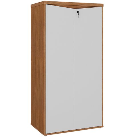 Armário para Escritório 160cm 02 Portas com Chave Unik A02 Freijó Branco - Lyam Decor