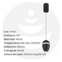 Ver imagem 6 de Pendente Solo 12cm Led Integrado 8w Bivolt 3000k Sala
