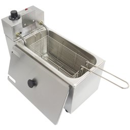 Fritadeira Elétrica Industrial com Óleo 3 Litros 1 Cuba com Tampa Inox Batata Pastel Toppen Fritas F - 1