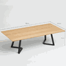 Mesa de Jantar Exis - Tampo Freijo - 180cm - Base Aço Carbono Preto - 5