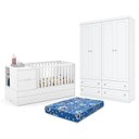 Ver imagem 1 de Berço Americano Multifuncional Formare Branco Acetinado – Matic e Guarda Roupa Infantil Americano 4