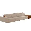 Ver imagem 1 de Sofá Ilha Modular para Sala 432cm com Puff Dublin K01 Veludo Bege Sintético Caramelo - Lyam Decor