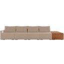 Ver imagem 5 de Sofá Ilha Modular para Sala 432cm com Puff Dublin K01 Veludo Bege Sintético Caramelo - Lyam Decor