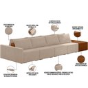 Ver imagem 7 de Sofá Ilha Modular para Sala 432cm com Puff Dublin K01 Veludo Bege Sintético Caramelo - Lyam Decor