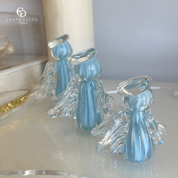 Mini Anjo Uriel Cristal Murano G Azul Bebê - 2
