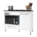 Ver imagem 2 de Balcão de Cozinha para Cooktop-forno 105cm com Tampo 1 Porta 1 Gaveta Multimóveis Cr20498 Branco-