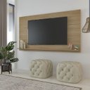 Ver imagem 3 de Rack Lumina com Painel Slim P/ Tv até 75" com 2 Portas Carvalho/grafite - Artely
