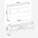 Ver mais imagens de Rack Lumina com Painel Slim P/ Tv até 75" com 2 Portas Carvalho/grafite - Artely