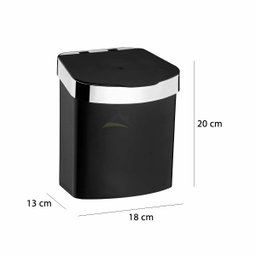 Kit Cozinha Preto/cromado Lixeira, Porta Detergente, Talher - 2