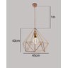 Lustre Pendente Diamante Aramado Cobre Rosebivolt E27:2u Filamento 2200k - 2
