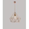 Lustre Pendente Diamante Aramado Cobre Rosebivolt E27:2u Filamento 2200k - 1