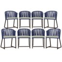 Ver imagem 1 de 8 Cadeiras de Jantar Área Noronha em Alumínio com Pintura Marrom Corda Náutica Estofado 3 Trama Orig