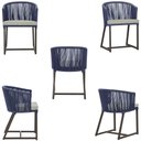 Ver imagem 5 de 8 Cadeiras de Jantar Área Noronha em Alumínio com Pintura Marrom Corda Náutica Estofado 3 Trama Orig