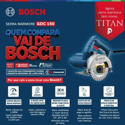 Serra Mármore Bosch Titan Gdc 150 + 2 Discos 127v 06015486a1-000 - 3