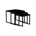 Ver imagem 3 de Kit Industrial Duo Mesa de Centro Catarina 35x135 e Trio de Mesa Lateral Isabela Tampo Mdf - Preto