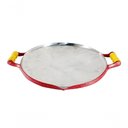 Ver imagem 1 de Chapa Disco Arado Alumínio Craqueada Alça Madeira Vermelha