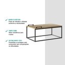 Ver imagem 5 de Mesa de Centro com Bandeja Madeirada e Tubos Pretos Carraro 1346