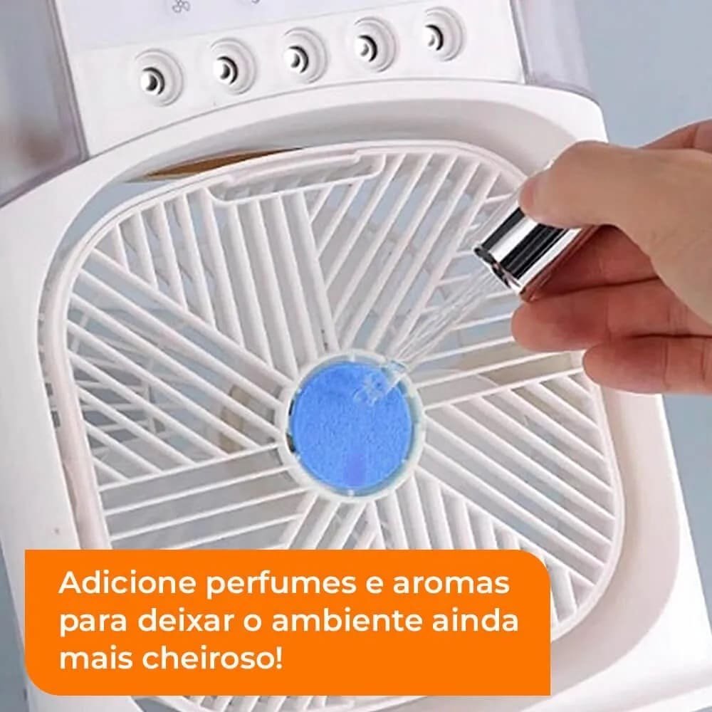 Mini Ventilador de Ar Climatizador Umidificador Refrigerador Circulador Água Portátil Cooling Fan - 8
