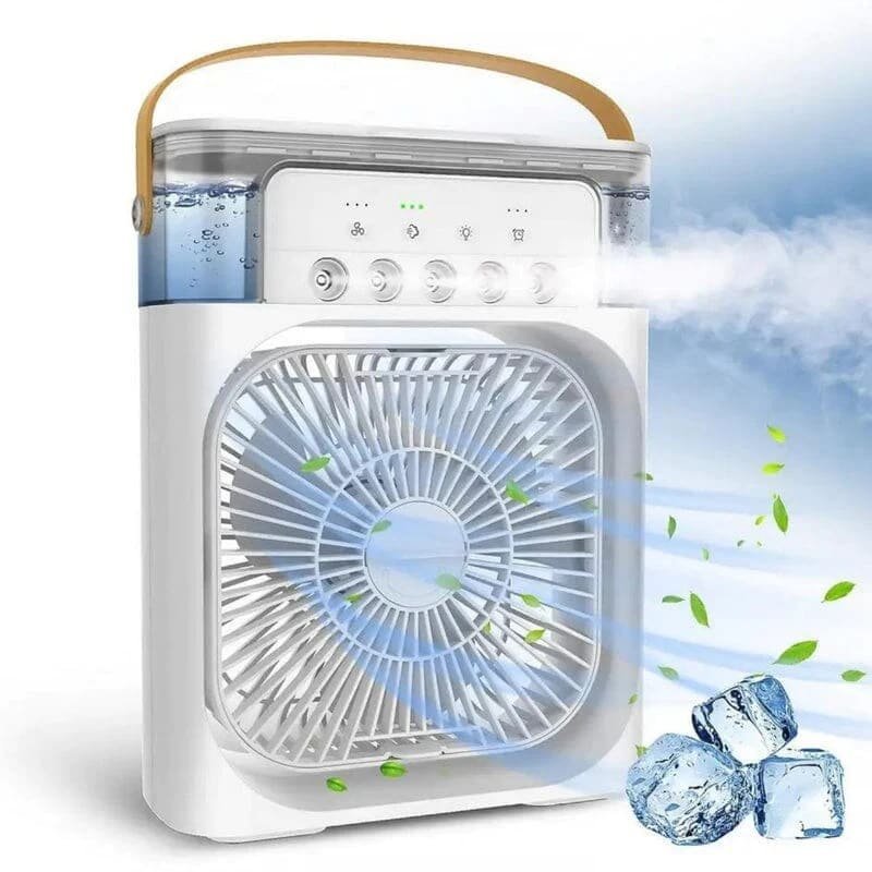 Mini Ventilador de Ar Climatizador Umidificador Refrigerador Circulador Água Portátil Cooling Fan - 9