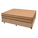 Ver imagem 1 de Cama Box Casal 138 Suede Bege com Colchão Polônia - D28 65x138x188