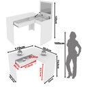 Ver imagem 4 de Penteadeira/escrivaninha de Canto 110cm com Espelho e 1 Gaveta Multimóveis Cr25279