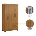 Ver imagem 6 de Guarda-Roupa Solteiro 4 Portas 2 Gavetas Marrom/Freijó