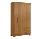 Ver imagem 2 de Guarda-Roupa Solteiro 4 Portas 2 Gavetas Marrom/Freijó